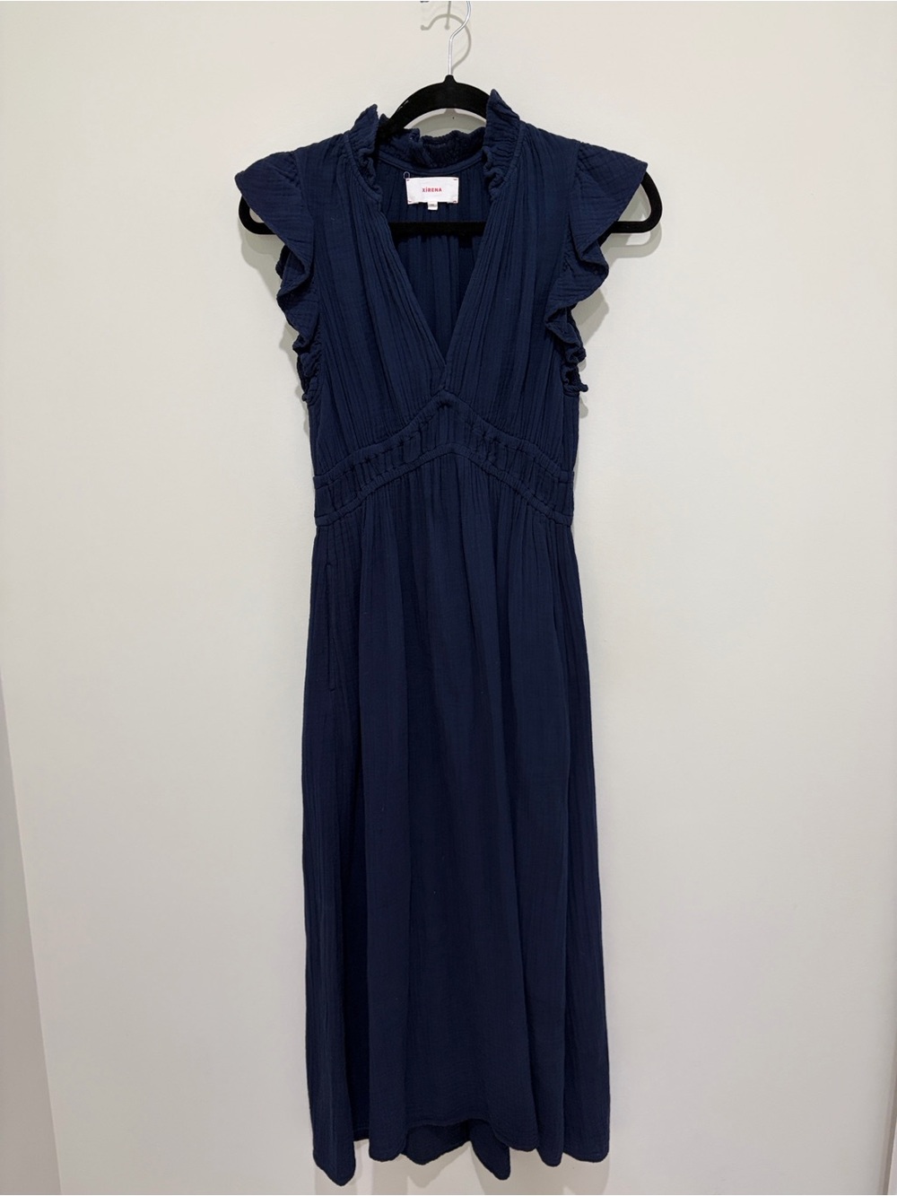Xirena Navy Cotton Posey Dress
